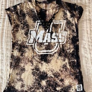 Distressed Oversized UMass Tee